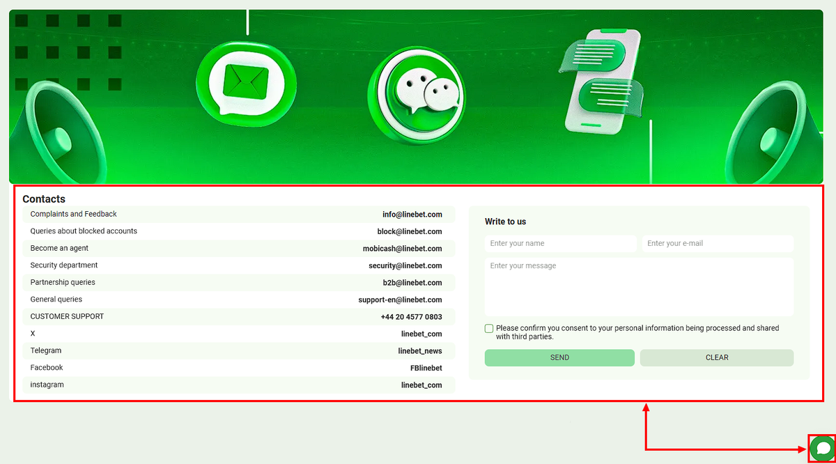 linebet support