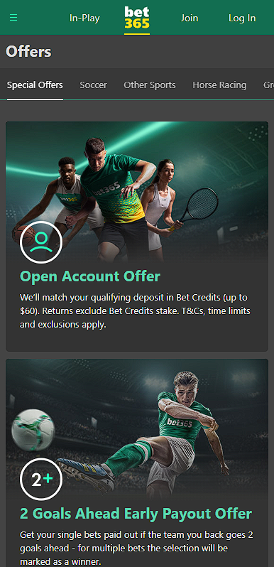 Bonuses and promotions Bet365