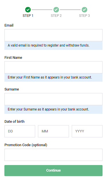 Bet9ja the first step of registration