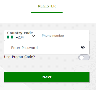 the registration form Fortunebet