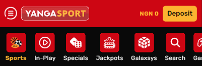 Yangasport menu