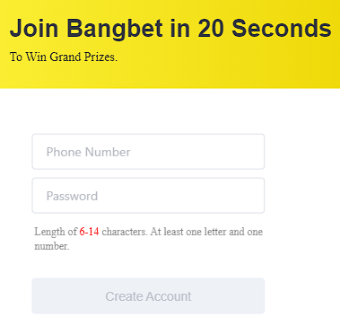 Bangbet registration