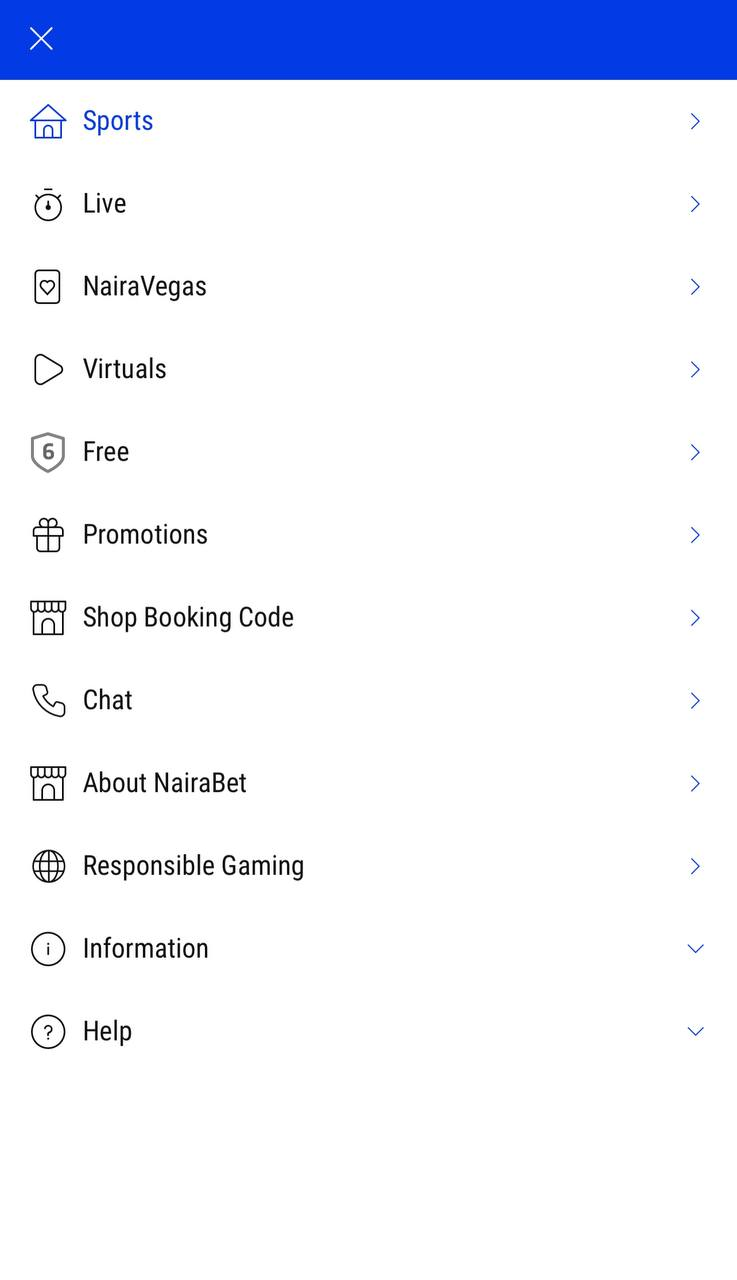 Mobile version menu