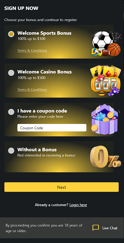 welcome bonuses