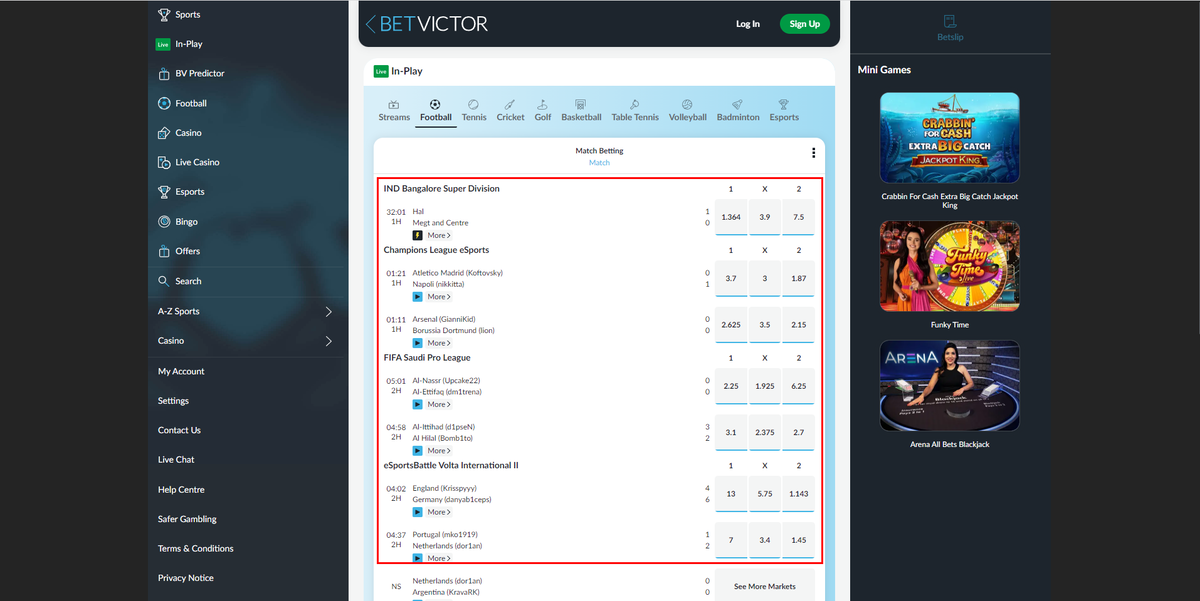 BetVictor Center Table