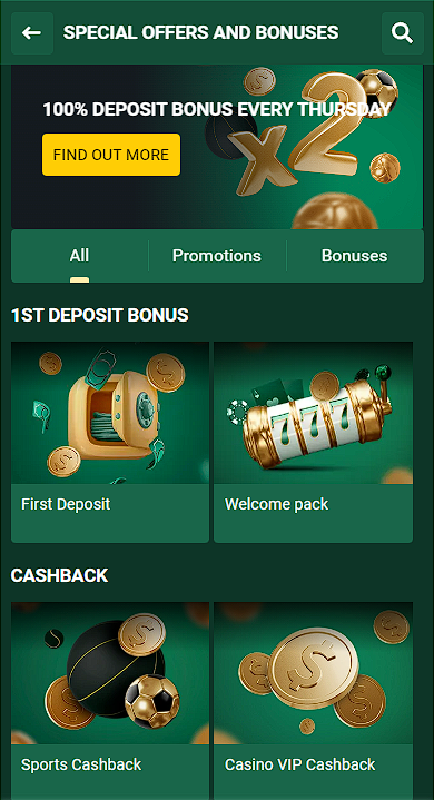 Bonuses and promotions