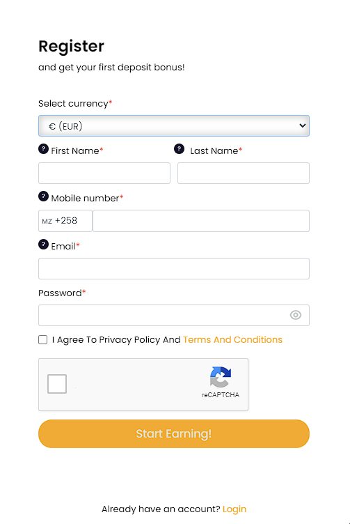 GoldenLion registration form