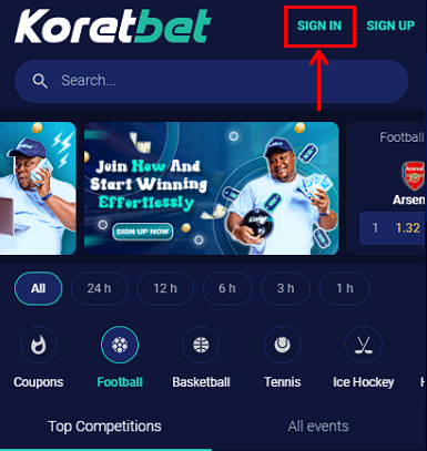 Koretbet login