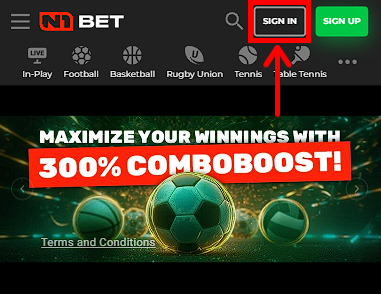 Log in on N1bet website