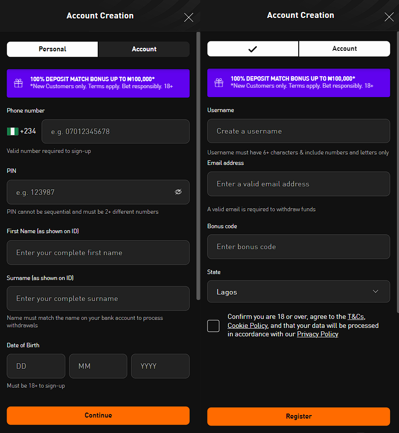 Registration LiveScore Bet