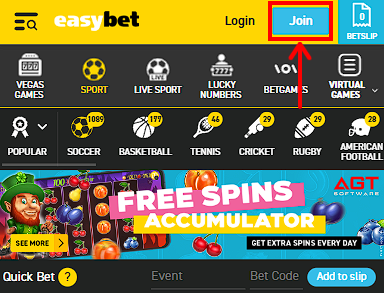 Registration in EasyBet