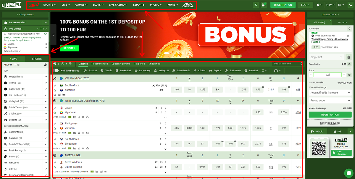 Linebet site