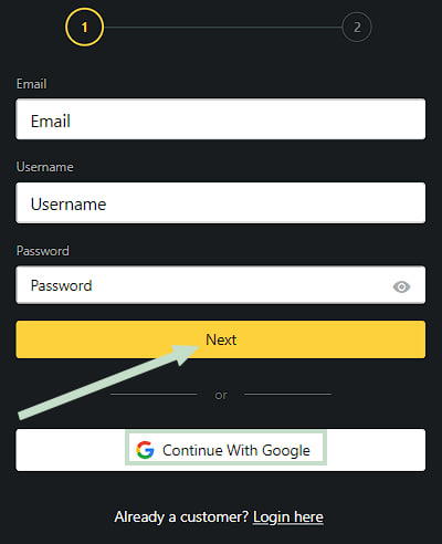 Betobet registration form