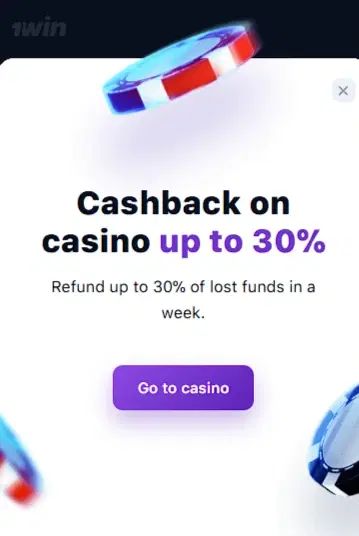 Does 1win Nigeria offer a cahsback?