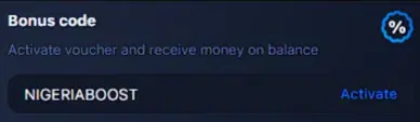 How to activate 1win ng bonus code?