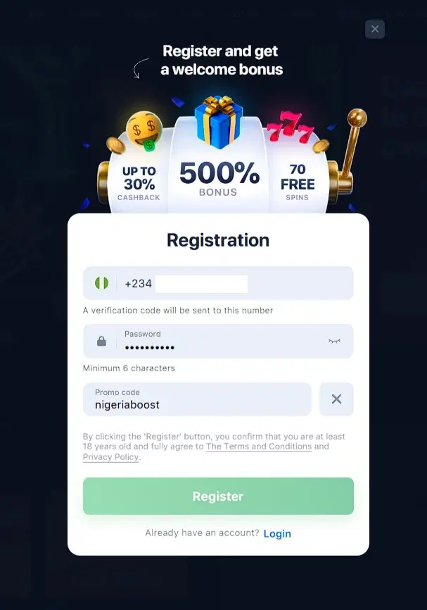 How to register on 1win Nigeria?