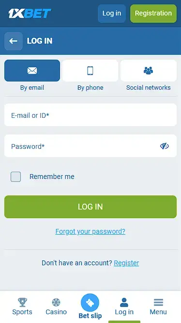 1xbet login