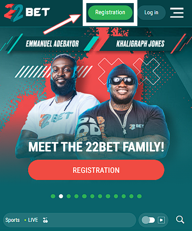 22bet registration