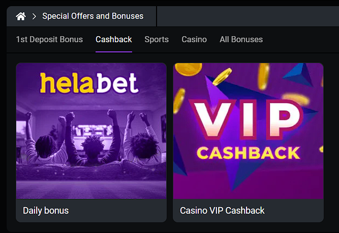 How to get Helabet Cashback