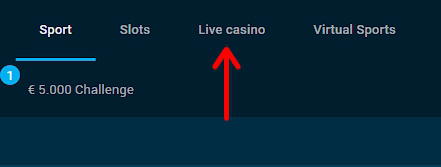 live casino section