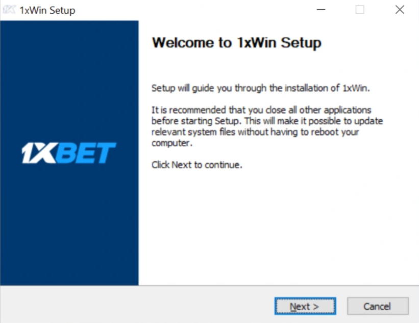 installation 1xbet PC