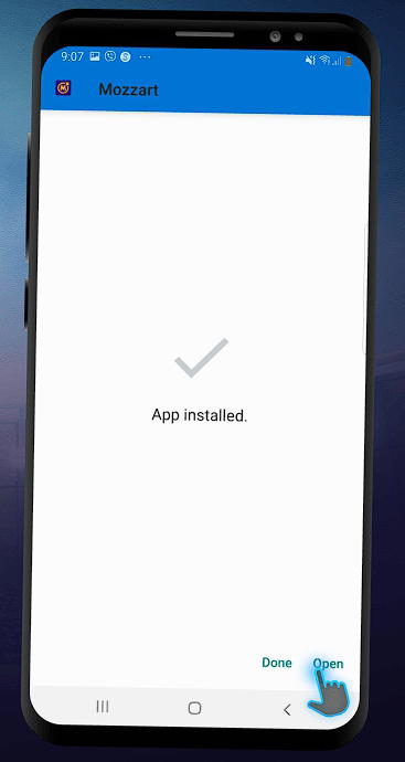 Mozzart app installation