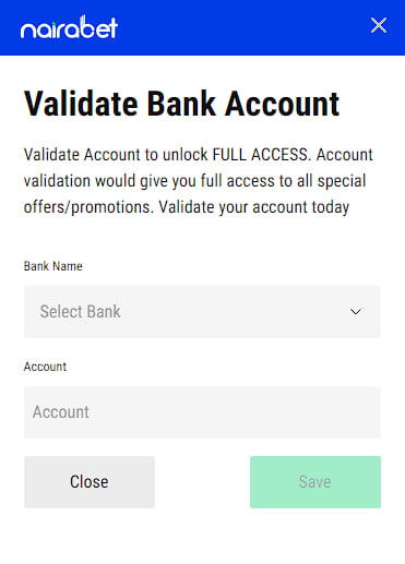 Validate Bank Account