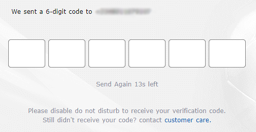 Confirmation code