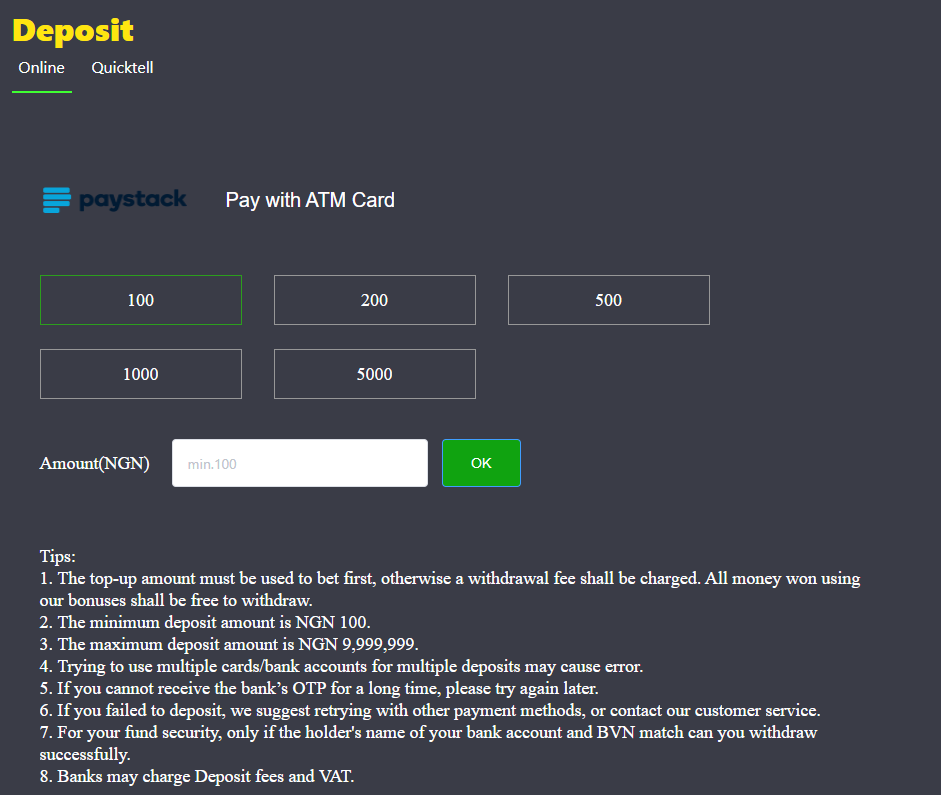 Bangbet Deposit Form