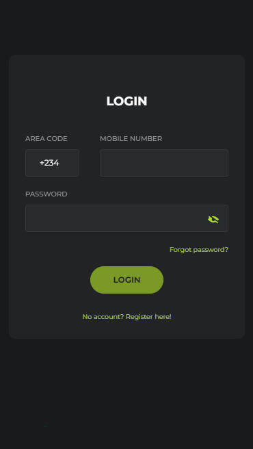 Winners Golden Bet website login form