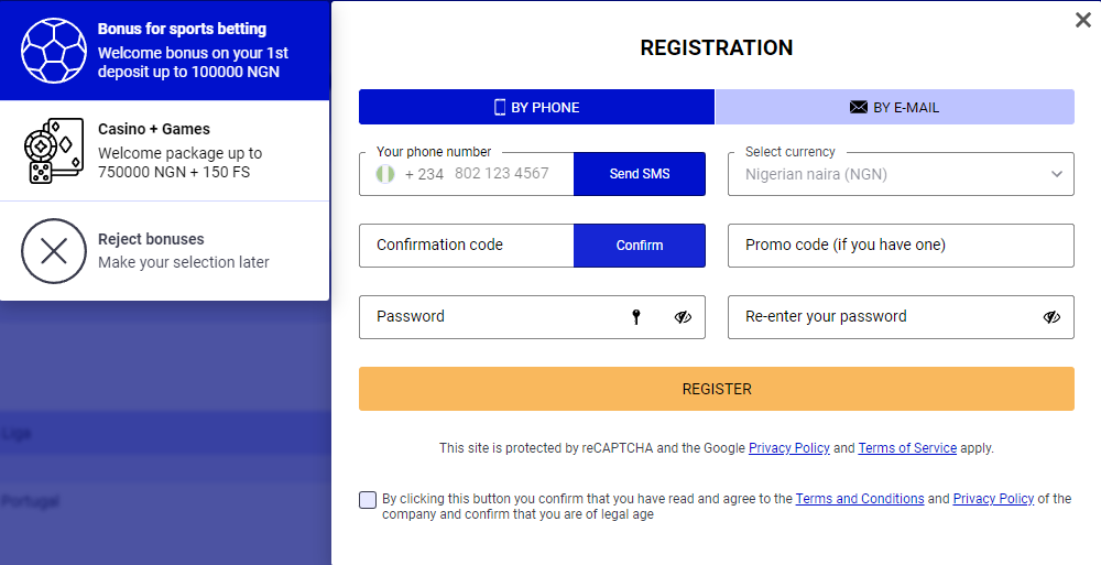 Registration by cell phone