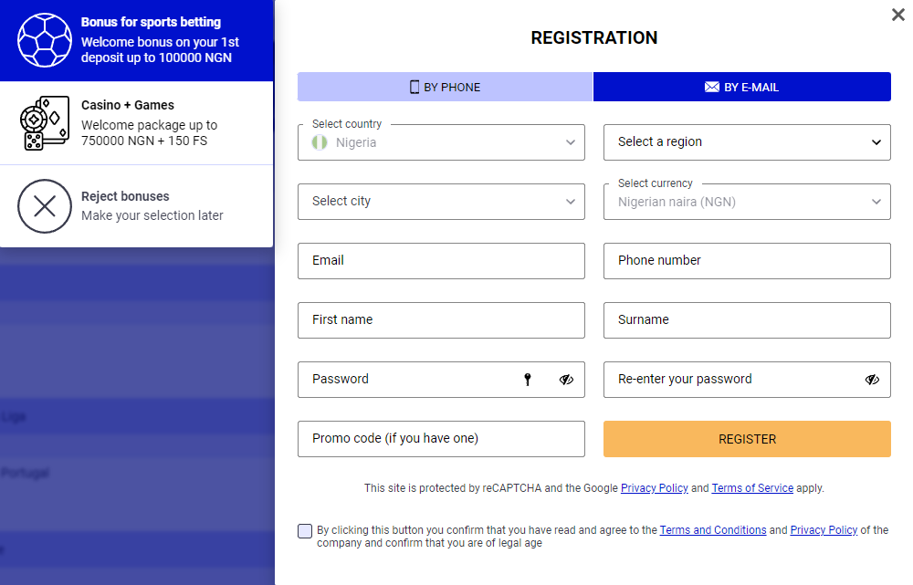 Registration by E-mail