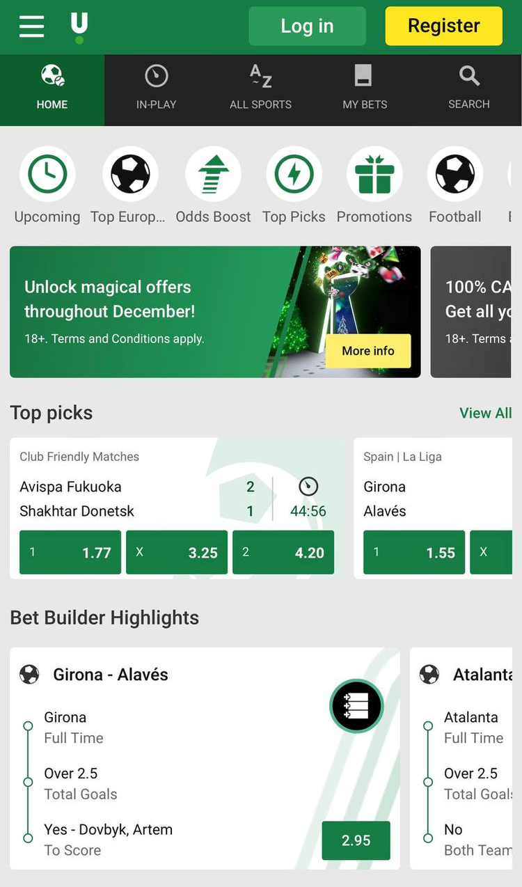 Unibet mobile version