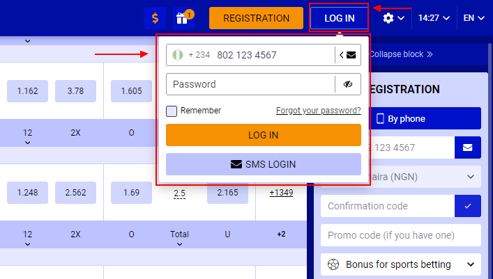 Authorization on the Paripesa website using a browser