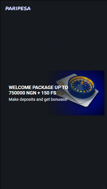 The second welcome bonus "Welcome package up to 750 000 NGN + 150 FS"