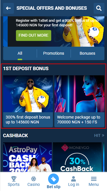 Opportunities of 1xbet loyalty program. 1st Deposit Bonus