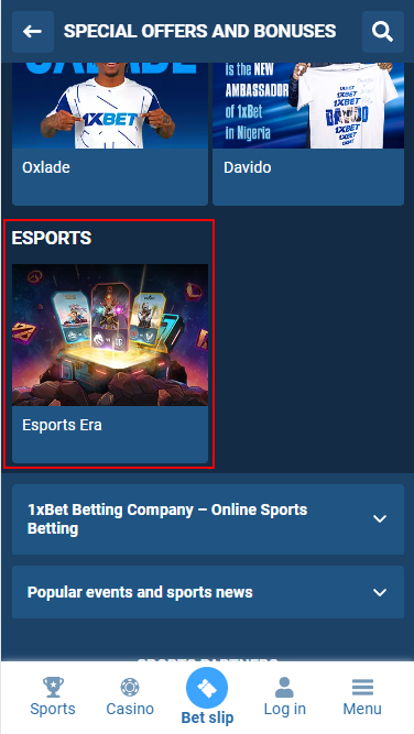 Opportunities of 1xbet loyalty program. Esports