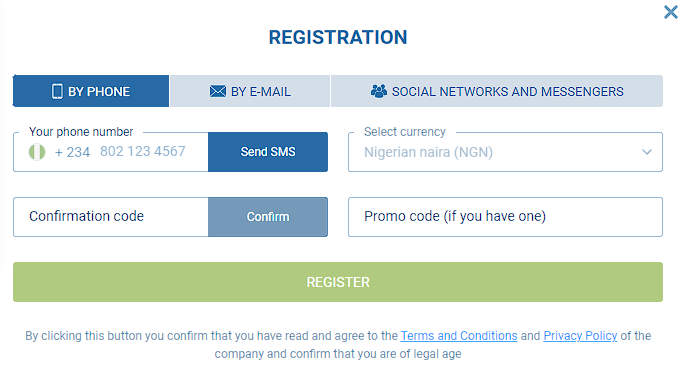 Registration by phone