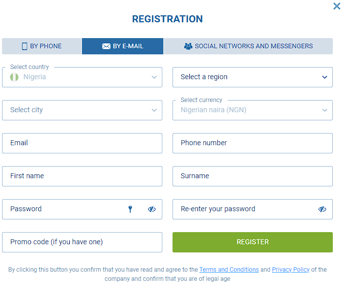 Registration by email