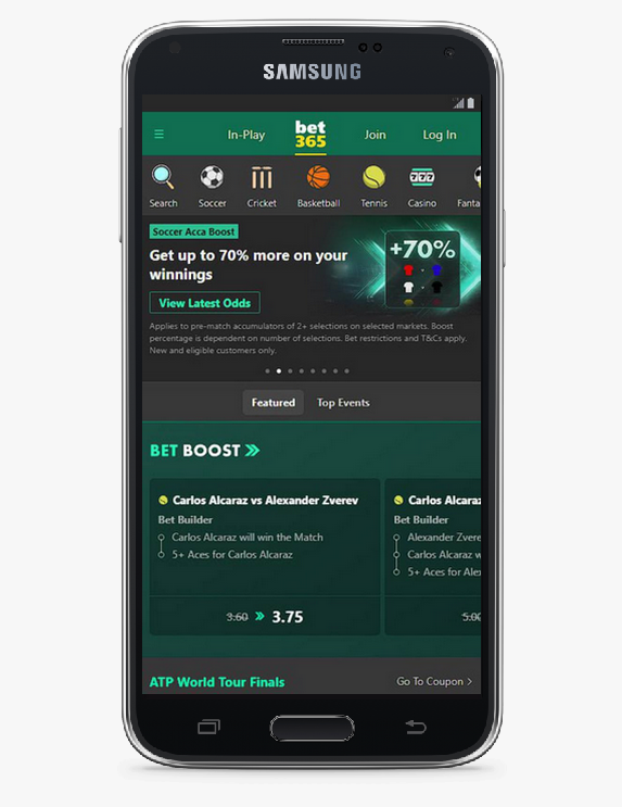 Bet365 app on Android