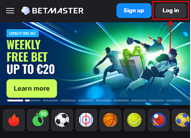 Sign in on Betmaster