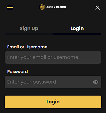 How to login on Lucky Block