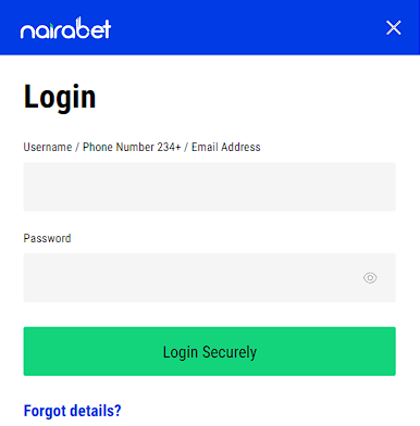 How to login on Nairabet