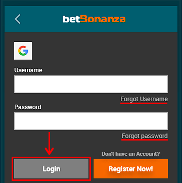 How to login on betBonanza 