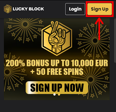 Registration on Lucky Block