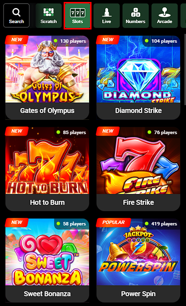 Slots games in SportyBet