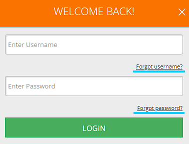 Forgot username/password?