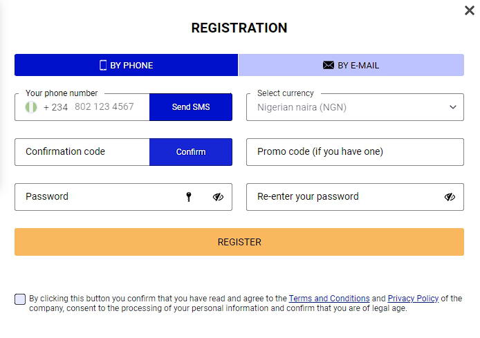 registration by phone paripesa