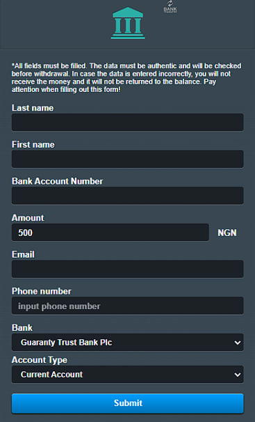 How to withdraw from wazobet app with bank transfer