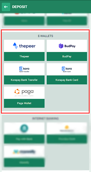 Deposit via E-Wallets at Betwinner